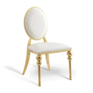 PU leather stainless steel round back chair