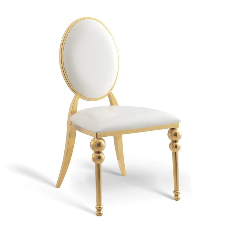 PU leather stainless steel round back chair