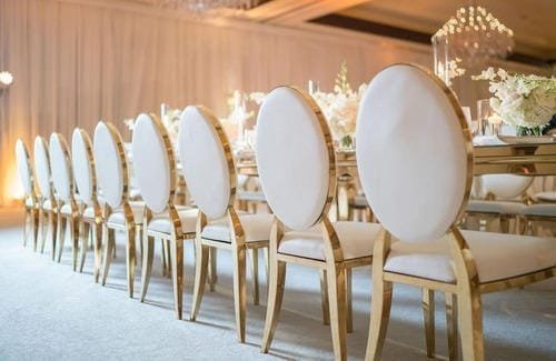 stainless steel round back chair for wedding - Image 8