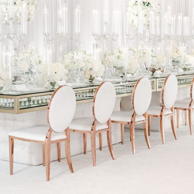 stainless steel round back chair for wedding - Image 4