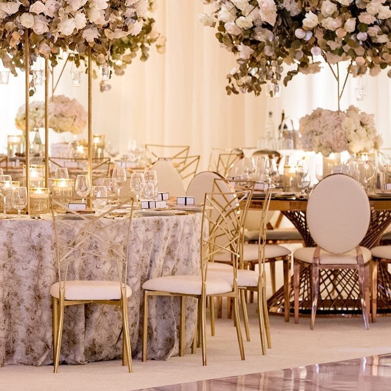 stainless steel round back chair for wedding - Image 6