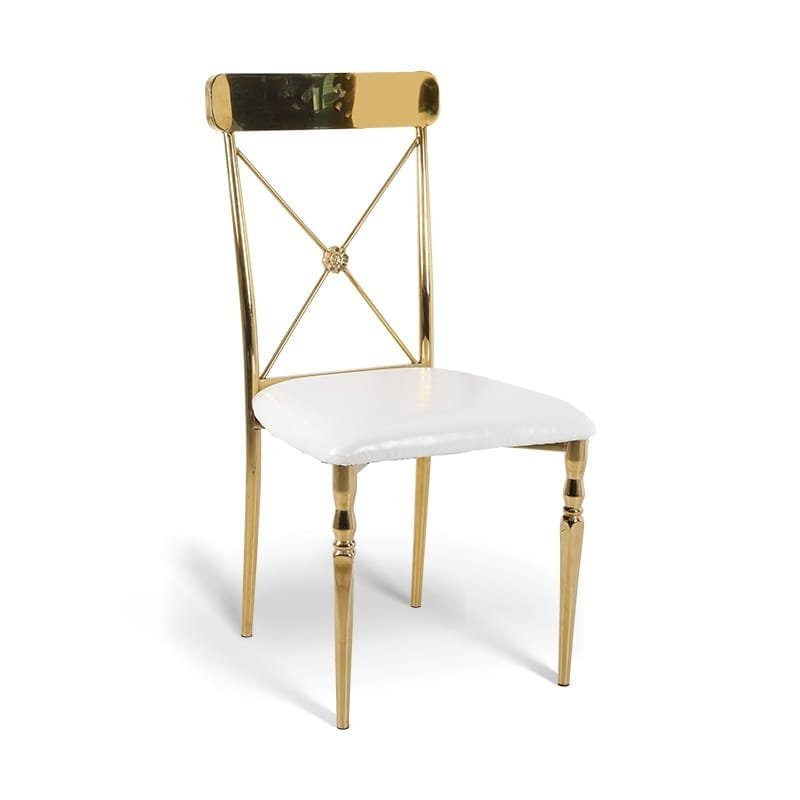stainless steel cross back chair