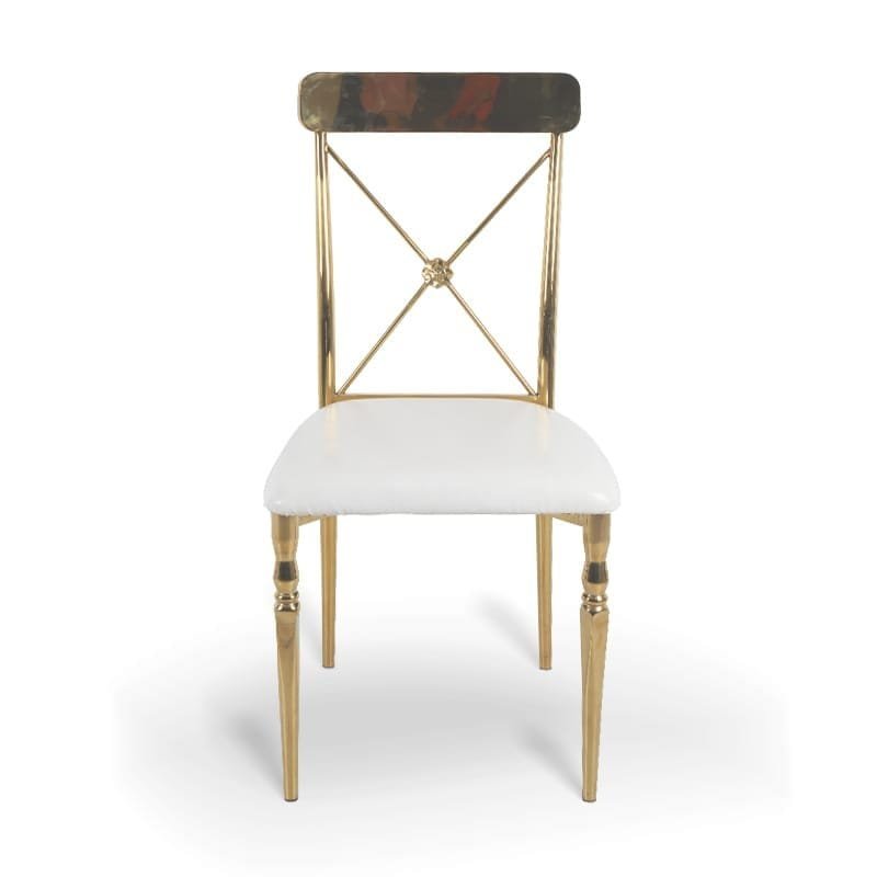 stainless steel cross back chair - Image 4
