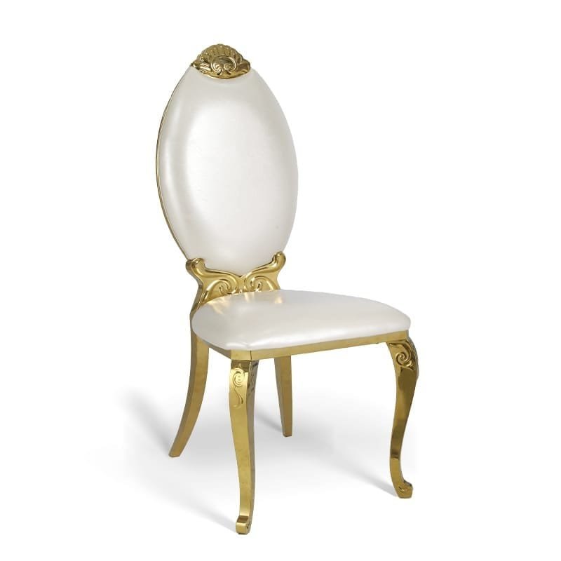 stainless steel oval back chair
